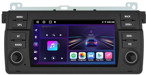 AWESAFE Android 12Autoradio für BMW E46 1999-2004 1 Din Radio mit Navigation Carplay Android Auto Bluetooth Unterstützt Bluetooth AM DAB+ WiFi WLAN USB SD