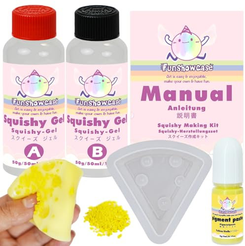 Kit fai da te con silicone liquido per creare squishy in silicone a forma di formaggio, con briciole
