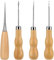 4 Pieces Wooden Handle Awl, Gourd Shape Awl, Tailors Awl, Wood Handle Scratch Awl, Sewing Awl, Punch Leather DIY Hand Sewing Tool, for Cutting Sewing Craft,Awl Tool
