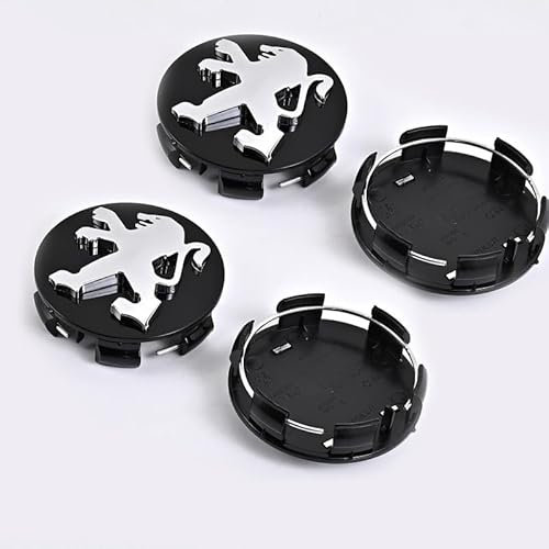 4Pcs Cache Moyeu Compatible avec Peugeot Expert 3 (III) V I 2016-2024, Enjoliveurs Centre de Roue de Voiture en Noir, Cache Jante pour Accessoires Voitures, 60mm