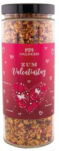 Hallingers Genuss Manufaktur Gourmet-Müsli Valentinstagsgeschenk - vom Bauern direkt frisch aus der Mühle im wertigen Glas Zum Valentinsta... Beeren-Müsli, Valentintstag für Frauen Freundin