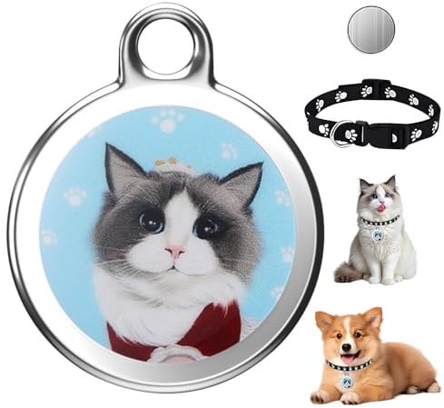 XPJBKC GPS Tracker Katze, Mini Katzen Tracker, Hunde Tracker mit Halsband, Tractive GPS Tracker für Katzen, Wasserdichter Haustier Tracker, Echtzeit-Standortverfolgung von Hunden und Katzen