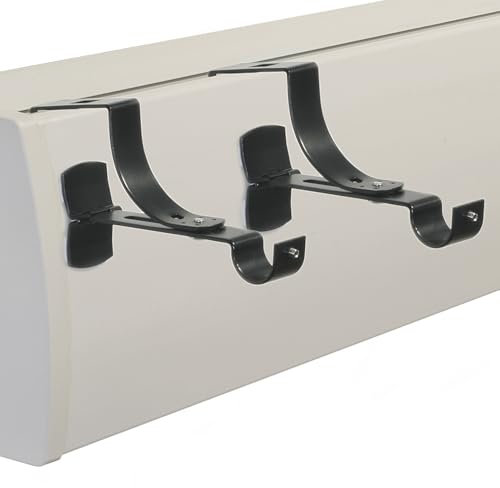 Absolute Deco Lot de 2 Supports de Tringle à Rideaux Geko Noir sans perçage pour Coffre de volet Roulant à rainure Diamètre 20 mm - Fixation réglable