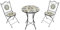 AXI Amélie Table et Chaise Bistrot, 2 Chaises 1 Table, Ensemble Bistro Extérieur Autentique | Salon de Jardin Bistrot, Table Bistrot Mosaique pour Jardin/Balcon/Terrasse