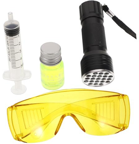 Alipis Uv Lecksuch Klimaanlagen Effizientes Werkzeug Zur Leckdetektion Für Auto Heizungssysteme Langlebiges Werkzeugset Mit Taschenlampe Und Farbstoff Zur Schnellen Auffindung Von Leckage