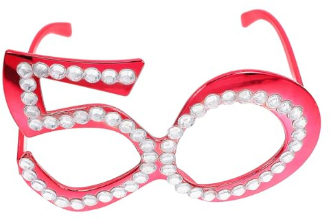 SEWACC Brille Zum 50. Geburtstag Zahl 50 Brille Kostüm-Neuheit Als Partygeschenk Für Erwachsene (Golden)