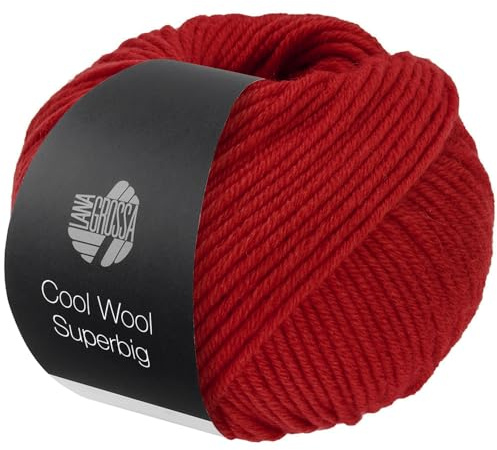 LANA GROSSA Meilenweit Superbig | Pure extrafeine Merinowolle, waschmaschinenfest und filzfrei | Handstrickgarn aus 100% Schurwolle (extrafine) | 50g Wolle zum Stricken% Häkeln | 80m Garn FB 9