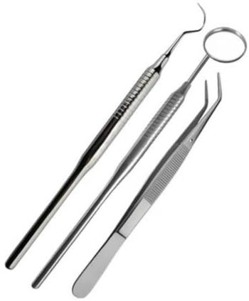 3-Piece Professional Dental Cleaning Kit – Stainless Steel Plaque & Tartar Remover Tools for Teeth – Oral Hygiene Set for Home or Travel Use