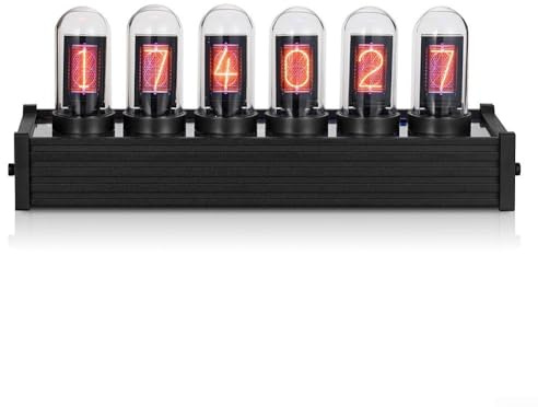 Nixie Tube Clock Kit, DIY Digital IPS Nixie Tube Clock with Large Display, USB Control, Retro Punk DIY Modi, Customizable RGB LED Desk Clock, for Home Office Desk Decor
