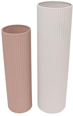 FRANK FLECHTWAREN Deko-Säule Pastell, 2er Set, Ø 18 x 60 cm, Ø 21 x 75 cm