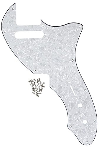 FLEOR 12 Schraubenlöcher TL Thinline Pickguard Neuauflage Style Scratch Plate Passend für Original US TL TE Thinline 69 RI USA, 4-lagige White Pearl