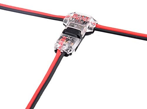 Wire Connectors, 12 Pack Low Voltage Electronic T Tap Connectors 2 Pin, Solderless Rock Solid Connectors with No Wire Stripping Reqired for Mid-Span Branching Connection 20/22 AWG Cable 0.2-0.5mm²