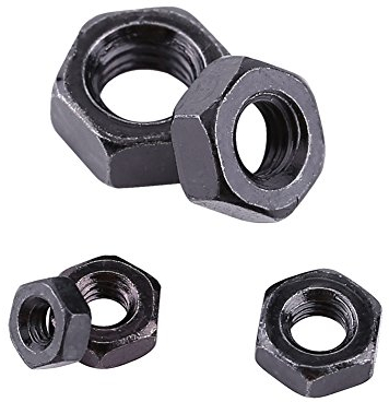 100 Stück Sicherungsmutter Sechskantmutter M2-M5 Metrisches Gewinde Hex Sechskantmuttern Schwarz Verzinktem Kohlenstoffstahl Sechskantmuttern Kits für Maschine Verschluss(M5)