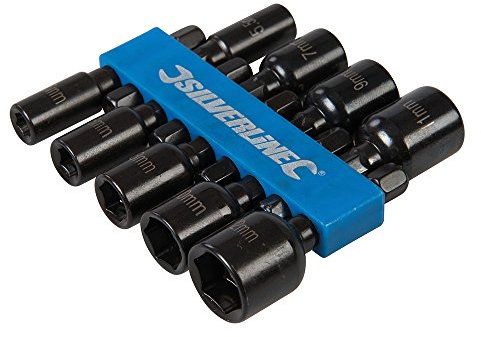 Loops 9 Piece – 5mm up to 12mm Magnetic Nut Driver Set – ¼” Hex Combi Power Drill Chuck Socket Kit – Decking Coach Bolt Tightening Pack | 5mm | 5.5mm | 6mm | 7mm | 8mm | 9mm | 10mm | 11mm | 12mm