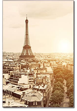 banjado Glas Magnettafel (40 x 60cm) - Magnetwand Glas - Magnetpinnwand als Memoboard - Pinnwand Magnettafel Küche, Büro, Kinderzimmer - Dächer Von Paris