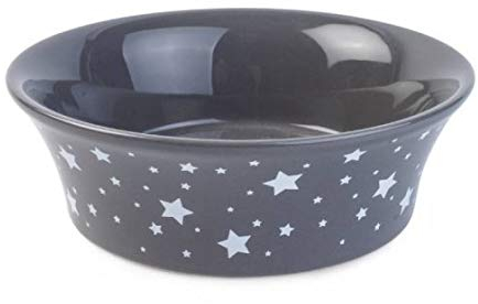 Zoon Starry Grey Flared Design 15cm Ceramic Cat Or Dog Bowl Feeding Dishwasher Safe