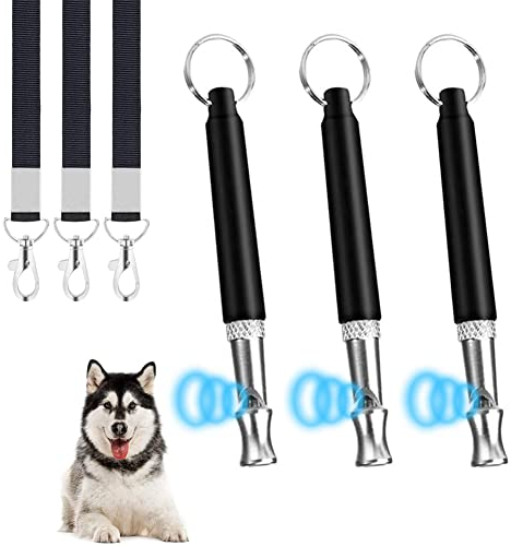 BONHHC 3 Stücke Hundepfeife,Professionelle Ultraschall Pfeife,mit Schlüsselband Hund Training Kit HundPfeife zum Aufhören des Bellens,Einstellbare Hunde Zubehör,für eine Moderne Hundeerziehung