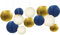 NICROLANDEE Maritimes Partyzubehör – 12 Stück marineblaue und goldfarbene Glitzer-Papierlaternen zum Aufhängen für marineblaue Partys, Geburtstage, Hochzeiten, Brautpartys, Abschlussfeiern