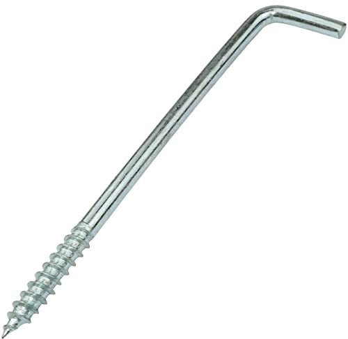 Aerzetix - C58013 - Set di 25 ganci per avvitare a forma di L Ø4x71mm - gancio con vite autofilettante - in acciaio zincato - colore argento