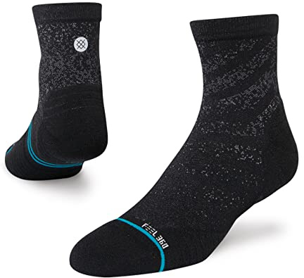 Stance Run Light Quarter Socken, Black, M