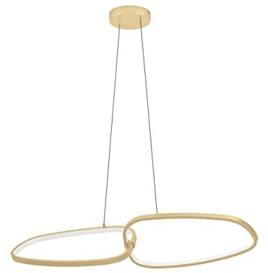 EGLO LED Hängelampe Lodosa, dimmbare Pendelleuchte Esstisch, minimalistische Esszimmerlampe aus Metall in Messing, Hängeleuchte warmweiß
