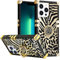 DMaos for iPhone 12 Pro Max Case with Ring for Women, Gold Gorgeous Rhinestone Bling Diamond Kickstand, Premium for iPhone12 Pro Max 6.7'' - Zebra