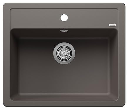 BLANCO LEGRA 6 | Granitspüle aus SILGRANIT vulkangrau | Einbauart: Einbau von Oben | für 60 cm breite Unterschränke | Großes Beckenvolumen für optimale Nutzung | Reinigungsfreundliche Öberfläche