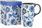 Topadorn Ceramic Mug with Lid and Gift Box Latte Mug Coffee Cup,17oz.Blue Bird