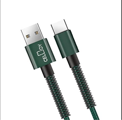USB C Charger Cable Type C Cable 1M/2M Fast Charging Cable Lead Braided USB C Cable for Samsung Galaxy S10 S9 S8 A40 A50 A70 A20e S20 A90 A3 A5 A21s A51 A71 S8 M31s M40 Macbook Tablet (Green, 1M)