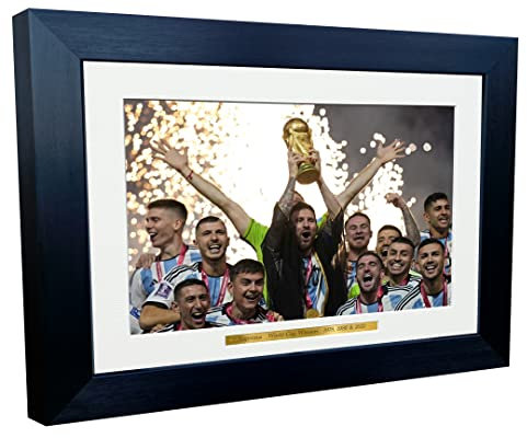 Kitbags & Lockers Argentinien Team Barcelona Leo Lionel Messi Autogramm, 30 x 20 cm, A4 Fotorahmen Fußball Poster Geschenk