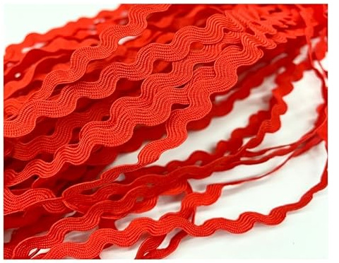 Rockreyoa 25 m Rick Rack Zickzackband Rolle – Wellenförmiges Flechtband zum Nähen und Basteln – Ideal für Geschenkverpackung, Geburtstagsdeko & DIY Heimwerken