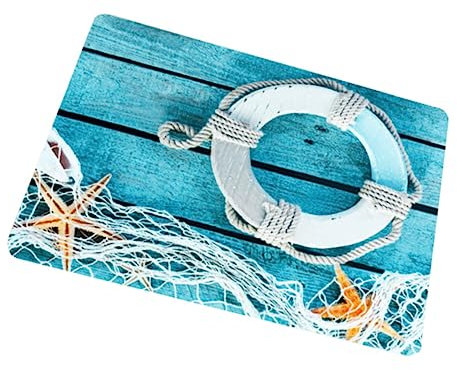 Cabilock 1stk Fischnetzmatte Aus Holz Nautischer Eingangsteppich Willkommen Eingangsmatte Duschvorleger rutschfeste Badematte Für Die Badewanne Saugfähige Badematte Outdoor+Matte Gefühlt