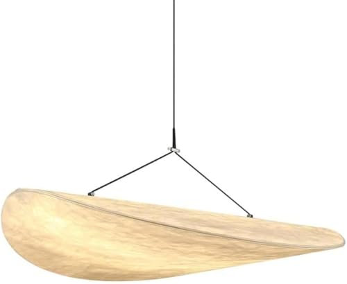 CNMKLM LED-Pendelleuchte,Wabi-sabi Boho Hängelampe,Seidenstoff-Lampenschirm,Verstellbare Höhe Pendellampe Kreatives Hut-Design Hängeleuchte Für Kücheninsel Wohn-Esszimmer Schlafzimmer Esstisch(40CM)
