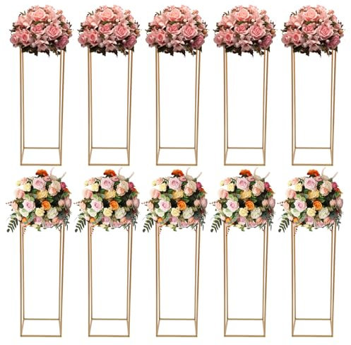 10 Pcs FüR Hochzeit Tisch MittelstüCke Blumenarrangement Geometrische Blumen Vase Stand Party Veranstaltungen Home Deco Blumentreppe Metall Blumenregal BlumenstäNder PflanzenstäNder 31.49 Inch