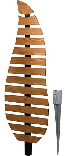 dobar® Green Label Tuteur Complexe en Forme de Feuille Bicolore en Bois – Tuteur Debout avec Piquet pour Jardin – Support pour Plantes grimpantes