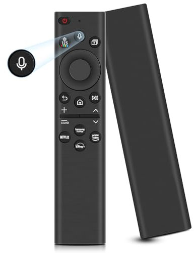 Mando a distancia de repuesto para Samsung, BN59-01385A, mando a distancia universal solar por voz para televisores Samsung Smart TV con 4 botones de acceso directo, con The Frame Neo QLED, Smart 4K