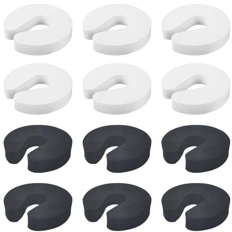 Anti Door Slam Stopper - TRACOMPAN 12 Pack Anti-Door Slam Protector & Silencer | Door Finger Guards | Door Safety for Children, Baby Finger Protection Guards(White and Black)