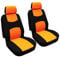 BDWXJP 1 Pair Front Car Seat Covers for Dacia Duster 2018-2023, Car Seat Cover Sets for Front Seats - Auto Front Seat Covers and Headrest Covers - Car Accessories,A ORANGE
