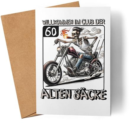 Lilavie-Design Willkommen im Club der Alten Säcke 60 Karte Grußkarte Geschenk lustig Motorrad Männer witzig cool Geburtstag