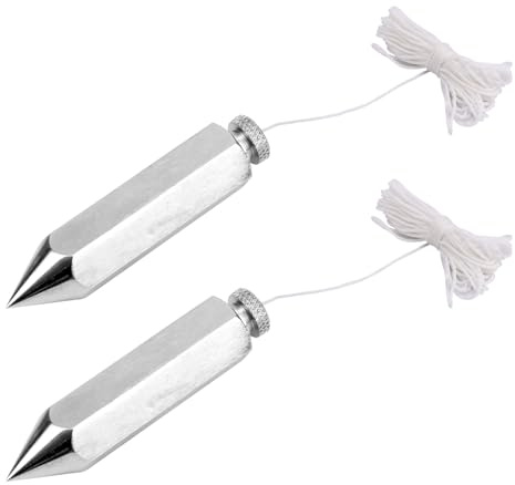 2pcs Hexagon Steel Plumb Bob, Plumb Bob with 4m/13.12ft String Building Verticality Measuring Tool for Construction Workers