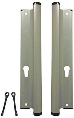 Universal Inline Patio Door Handles 242mm Screw Fix Silver