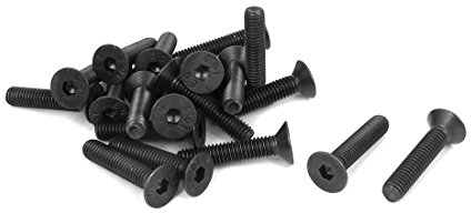 sourcing map 20 Stück M6 x 30mm Senkkopfschrauben Innensechskant Senkkopf Flachkopf Schrauben Senkschrauben Schwarz