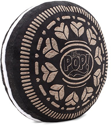 Oh My Pop! Black Cookie-Großes Kissen, Braun