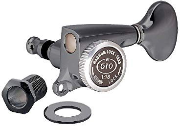 Gotoh SGS510Z Magnum Lock 6 in Line Traditional Locking Tuners 18:1 Ratio Black Chrome (Cosmo)