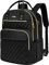 Sac à dos d'ordinateur portable de voyage, sac d'ordinateur portable antivol 17.3 avec trou USB, sac d'école universitaire imperméable, sac à dos d'ordinateur noir matelassé de grande capacité