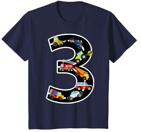 Geburtstagsshirt 3 Jahre Fahrzeuge Jungen 3. Geburtstag T-Shirt