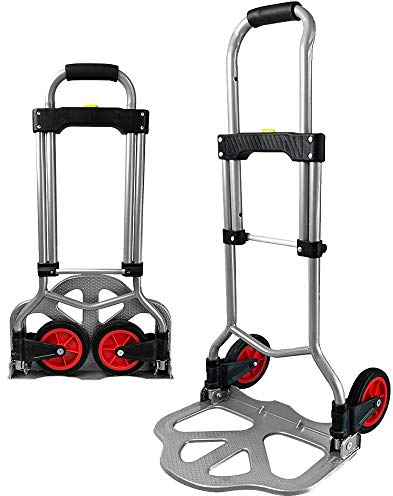 LZQ Sackkarre klappbar, Transportkarre Belastbarkeit bis 60kg, Stapelkarre zum Transportieren mit ausziehbarem Griff für Umzug, Einkäufe und schwere Kisten höhenverstellbar HBT ca. 95 x 38 x 38,5 cm