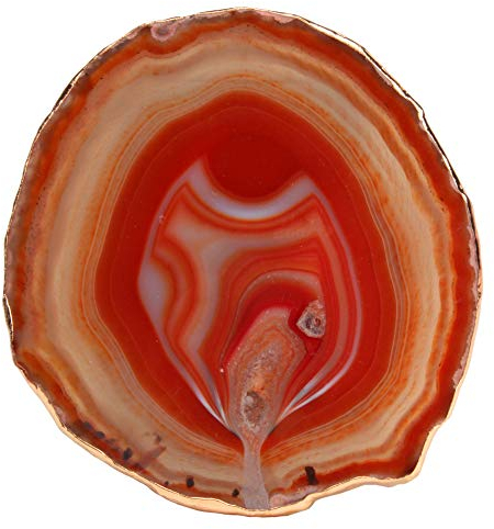 aqasha Achat-Scheibe braun Natur Edelstein - Deko Untersetzer - Hochwertig poliert Flach (12 cm)