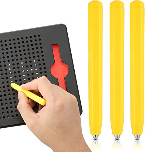 Outus 3 Stücke Ersatzstift Magnetischer Zeichenstift Magnet Ersatz Stifte für Magnetisches Zeichenbrett Magnapad A bis Z und Nummern 0 bis 9, Gelb