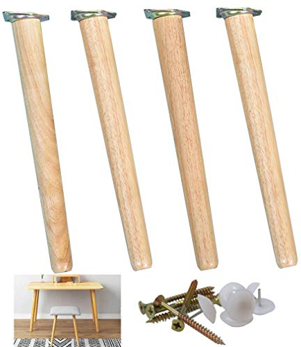 4er Möbelfüße Holz Tischbeine Sockelfuß Buche Sofafüße Ersatzfüße,für Tisch Schrank Couchtisch Bank Schreibtisch TV-Schrank Esstisch,Verschiedene Größen(55cm/21.6in)